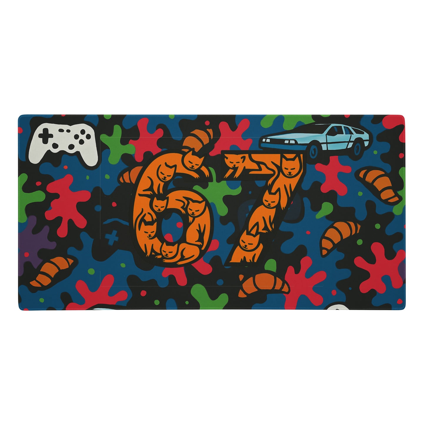 67 Orange Cat Large 36 x 18 Gaming mouse