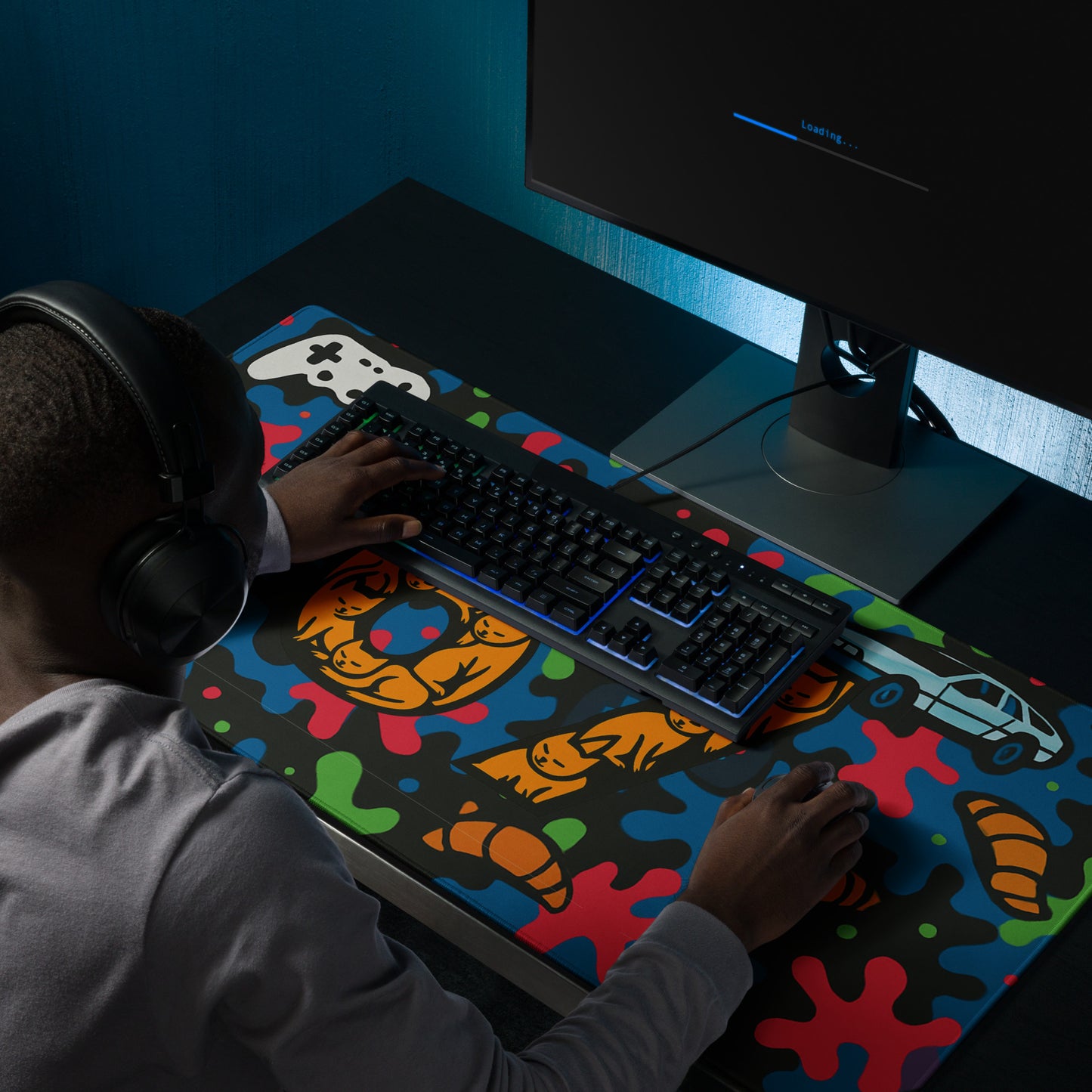 67 Orange Cat Large 36 x 18 Gaming mouse