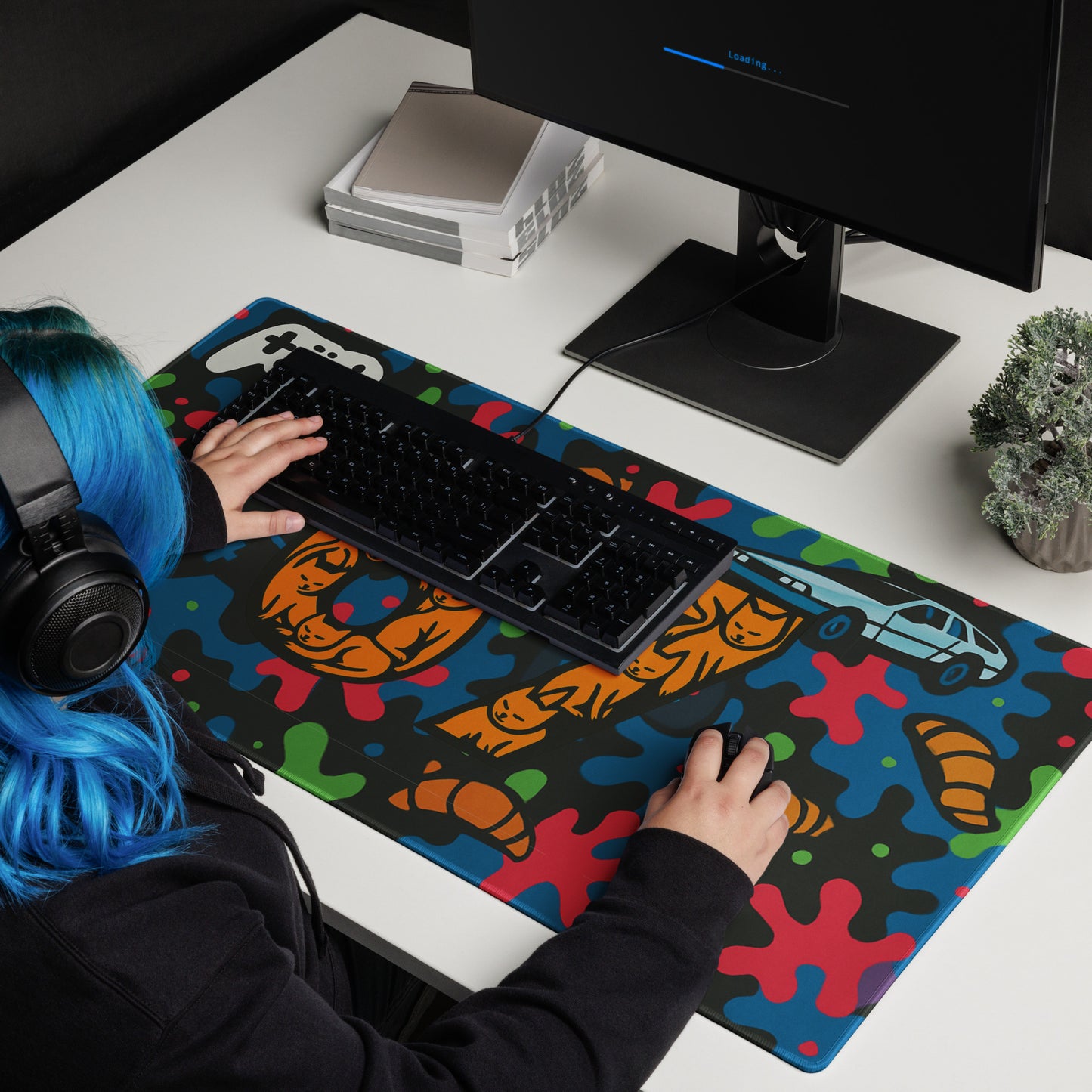 67 Orange Cat Large 36 x 18 Gaming mouse